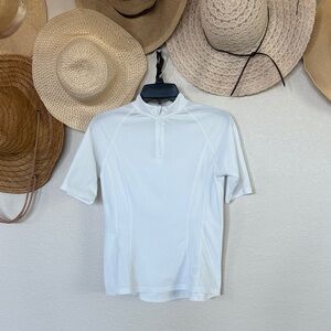 Coolibar Short Sleeve Rash Guard White 1/4 Zip Wonen’s Size XS Top, EUC